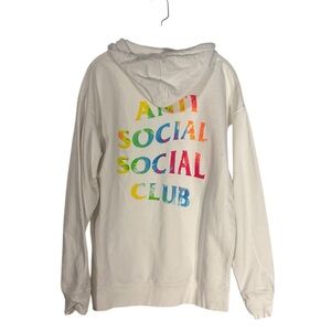Anti Social Social Club ASSC Rainbow Sweatshirt Hoodie Large White Streetwear